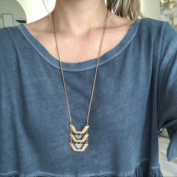 NEW J.Crew Long Gold Necklace - Picture 2 of 5
